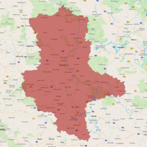 Kort over Sachsen-Anhalt
